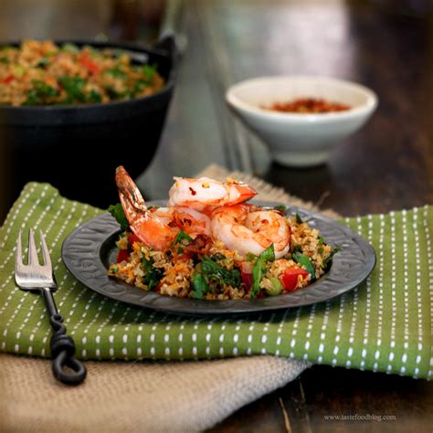 TasteFood: A wholesome grain salad topped with shrimp